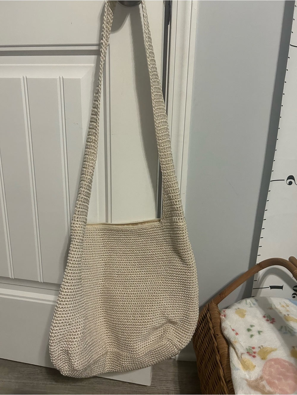 The Sak Cream Knit Crossbody Shoulder Bag